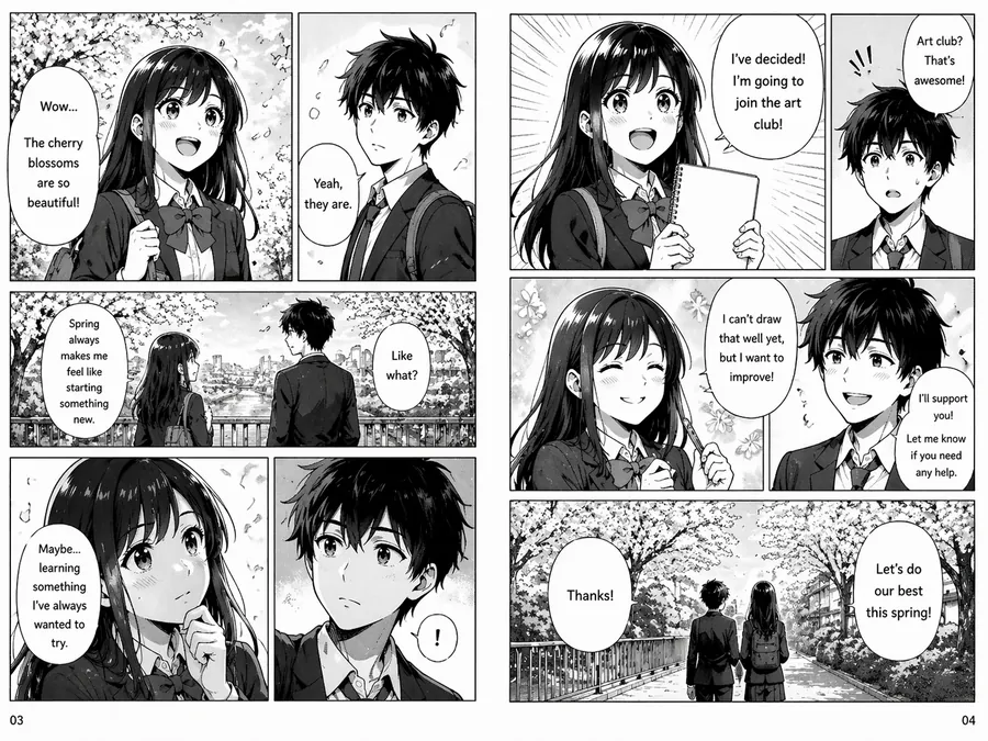 Japanese manga page with speech bubbles and sound effects